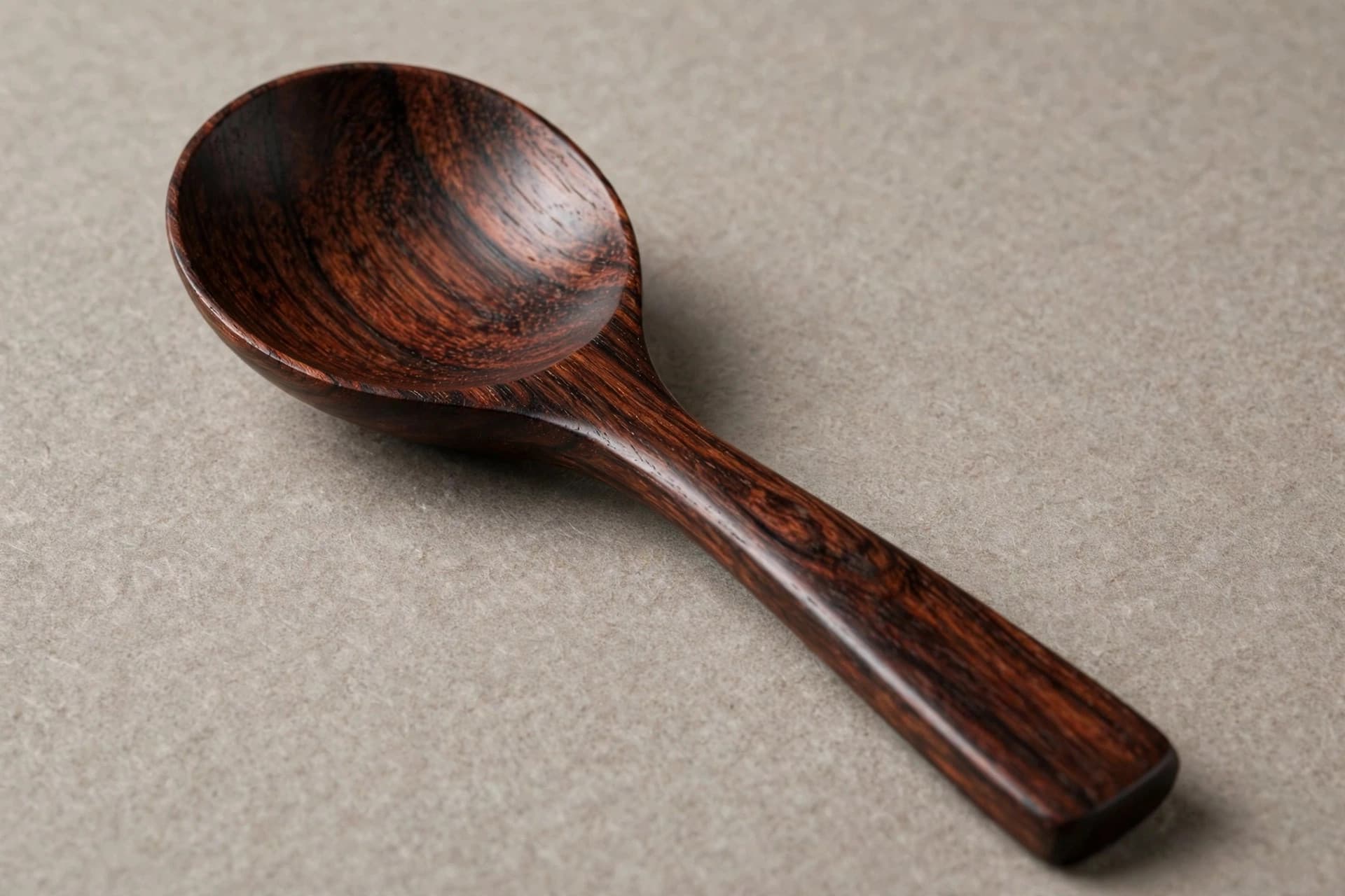 Brazilian Rosewood Carved Serving Spoon, Dark Grain — Primary view