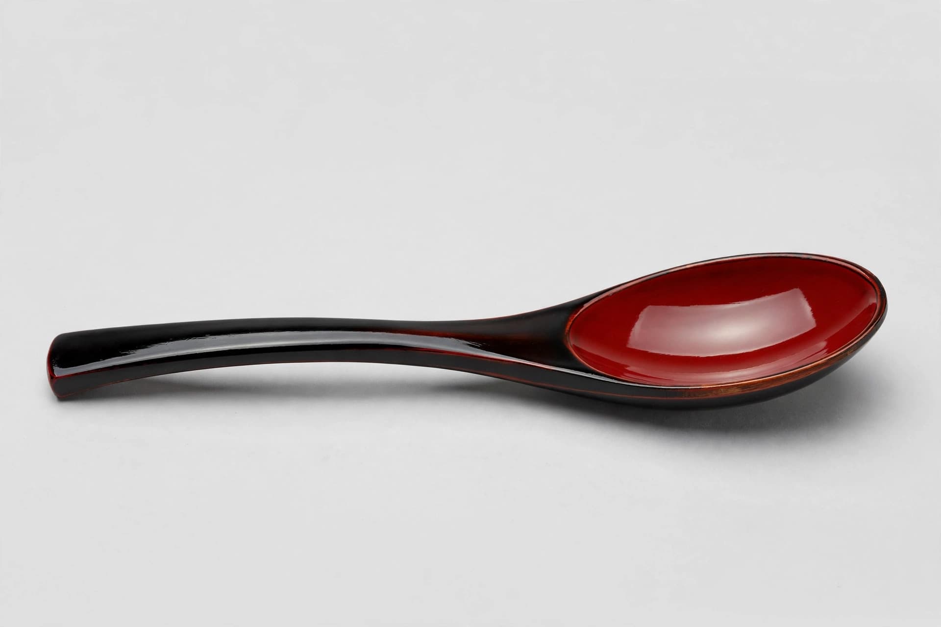 Japanese Lacquered Serving Spoon, Red and Black — Primary view