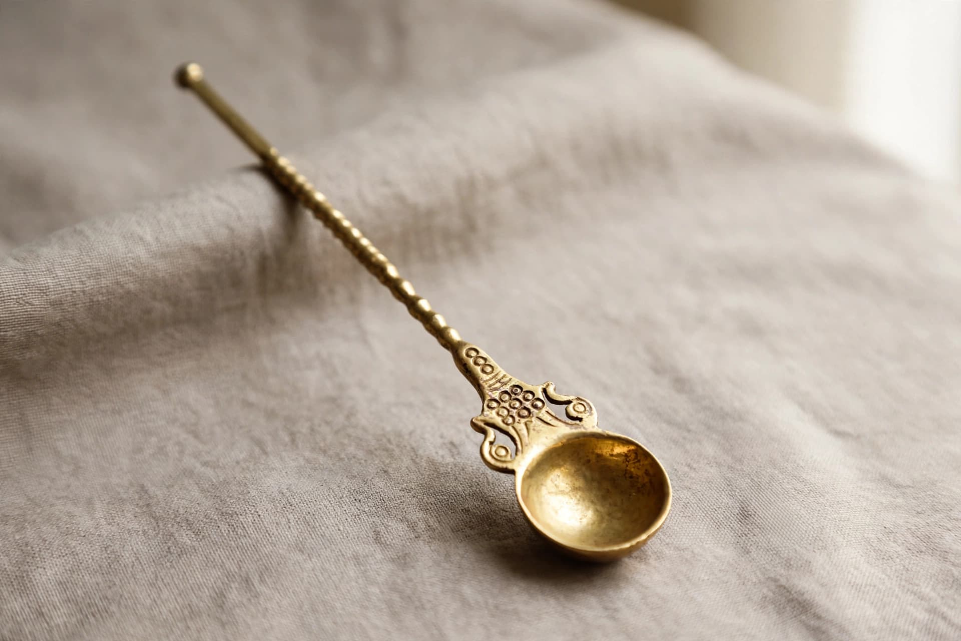 Ethiopian Brass Coffee Ceremony Spoon — Primary view