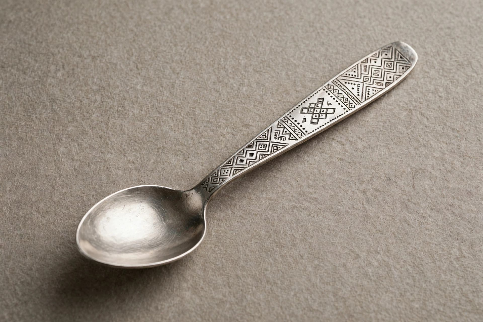 Moroccan Silver Berber-Motif Spoon — Primary view