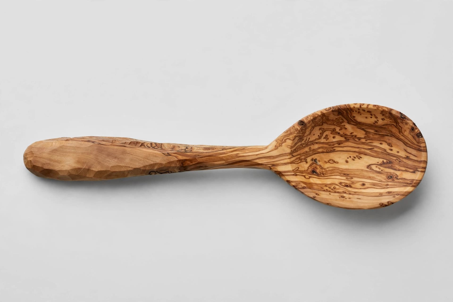Carved Wood Serving Spoon with Figural Bowl — Primary view