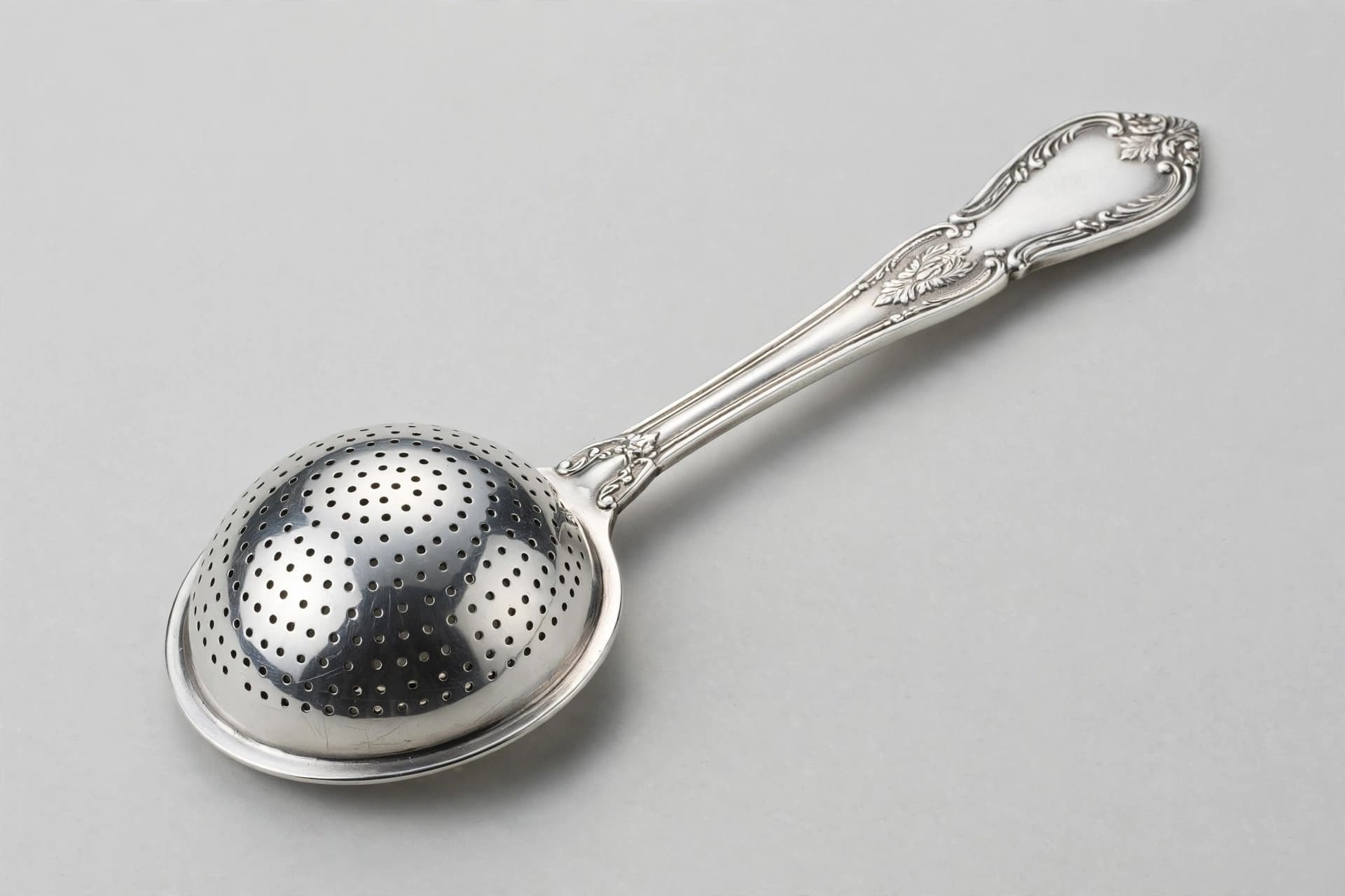 Sterling Silver Sugar Sifter Spoon with Acanthus Handle — Primary view